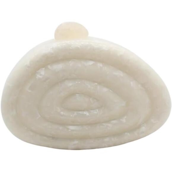 Acrylic Shell Evening Clutch | Elegant Party Purse with Detachable Chain - Picture 3 of 5